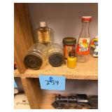 Vtg Assorted Glass Bottles And Jars