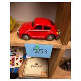 Vtg Metal VW Beetle Toy Car