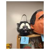 Vtg Black Cat Blow Mold Candy Bucket