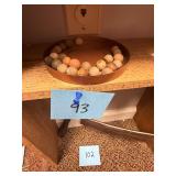 Assorted Clay Marbles In Metal Tray