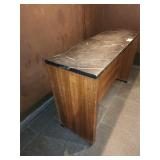 FOUR WOOD BACKLESS STOOLS