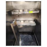 THREE STAINLESS STEEL SHELVES