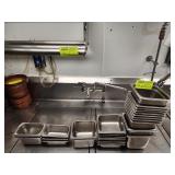 TWENTY FIVE 1/6 + 1/9 SIZE STAINLESS STEEL PANS