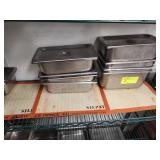 EIGHT 1/3 SIZE STAINLESS STEEL PANS