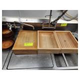 THREE WOOD SUSHI BOXES