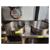 TWO STAINLESS STEEL CALDERO POTS - 26 QT and 16 QT