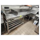 CUSTOM STAINLESS STEEL SINK L-SHAPE WORK TABLE