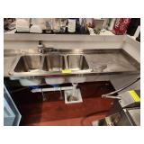 JOHN BOOS WALL MOUNTED 3COMP. 2 DRAIN BD SINK