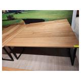 WOOD TOP METAL FRAME TABLES 79' + 26' + 30' TALL