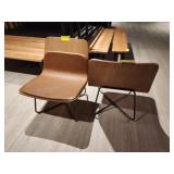 SIX WOOD + METAL FRAME, CUSHION SEAT LOUNGE CHAIRS