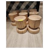 EIGHT WOOD END/COCKTAIL TABLES 13' X 18' TALL