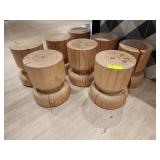 EIGHT WOOD END/COCKTAIL TABLES 13' X 18' TALL