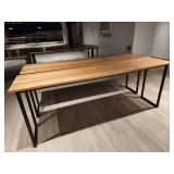 WOOD HIGH TOP METAL FRAME TABLES