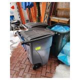 THREE ROLLING TRASH CANS