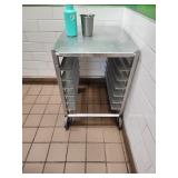 2 ROLLING 1/2 SIZE SHEET PAN RACKS