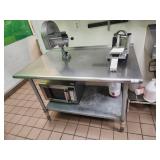 NEMCO SS TABLE W/ MOUNTED VEGGIE SLICER