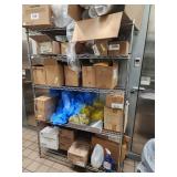RACK ONLY NO CONTENTS W/ 4'X18' SHELVES