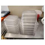 LOT ASSORTED PLASTIC BINS & ASSTD SMALLWARES