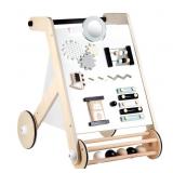 Beright Wooden Baby Walker with Roller, Push and P