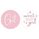 Pink Its a Girl Baby Shower Stickers, Sweet Bab