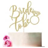 Bejotaa Bride To Be Cake Topper, Gold Glitter Brid