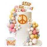 48 PCS Boho Groovy Baby Cake Topper Mini Balls Acr