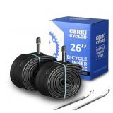 Corki Cycles 26 Inch Bike Tube 2-Pack, Bike Inner