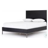 New* Trey Black Wash Poplar Queen Panel Bed