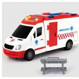 Ambulance Toy Truck for Kids 3,4,5,6,7,8, Lights &
