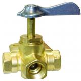 SeaSense NPT Female Three Way Valve, 3/8-Inch,Gold