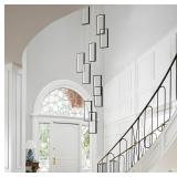 NEW Modern LED Chandelier 10 Rings Rectangle Chand