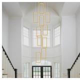 $316 Modern LED Chandelier 10 Rings Rectangle Chan