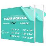 $70 CALPALMY (2-Pack) 24 x 36 Clear Acrylic Sheet