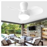 $53 Ceiling Fan with Lights, 22', White, Remote Nh