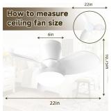 $53 Ceiling Fan with Lights, 22', White, Remote Nh