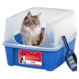 $31 IRIS USA Cat Litter Box Large Open Top with Hi