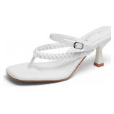 $28 hingswink Women's Kitten Heels Open Toe Braide