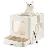 $40 Cat Litter Box with Lid, Covered Top Entry Kit