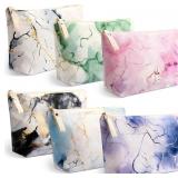 $21 Boao 6 Pieces Canvas Cosmetic Bags Pouches for