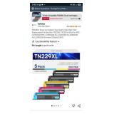 $60 TN229XL Toner Cartridge 5 Pack (with Chip) Hig
