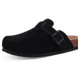 $27 KIDMI Women's Cork Footbed Clogs Leather Mules