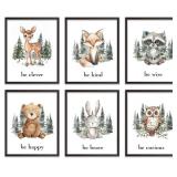 $7 Skyists 6PCS Woodland Animal Nursery Wall Art D