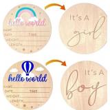 $6 2pcs Baby Announcement Sign, 5.8 Inch Double-Si
