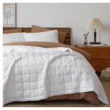 $32 SE SOFTEXLY Waffle Quilt Set King Size, Lightw