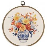 $10 MAQIKA Chinoiserie Fall Floral Round Wall Art,