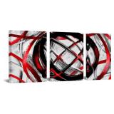$33 LevvArts Abstract Canvas Wall Art Black and Re