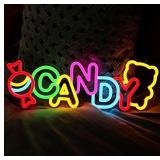 $36 ATOLS Neon Candy Sign - Wall Decor, Battery/US