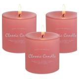 $17 Pillar Candles Set of 3, Smokeless and Non-Tox