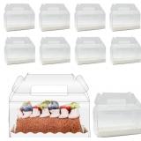$28 30 Pcs 6.3 Inch Clear Roll Cake Gable Boxes wi