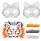 $6 Blank Cat Mask Therian White Mask 3 pcs Therian